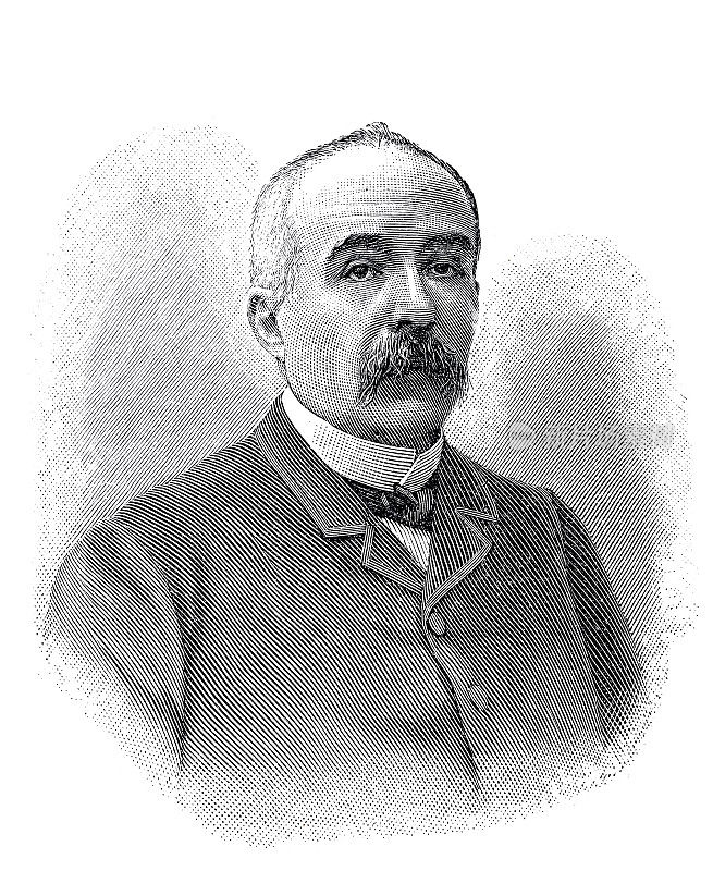 肖像Eugène Clémenceau，法国记者